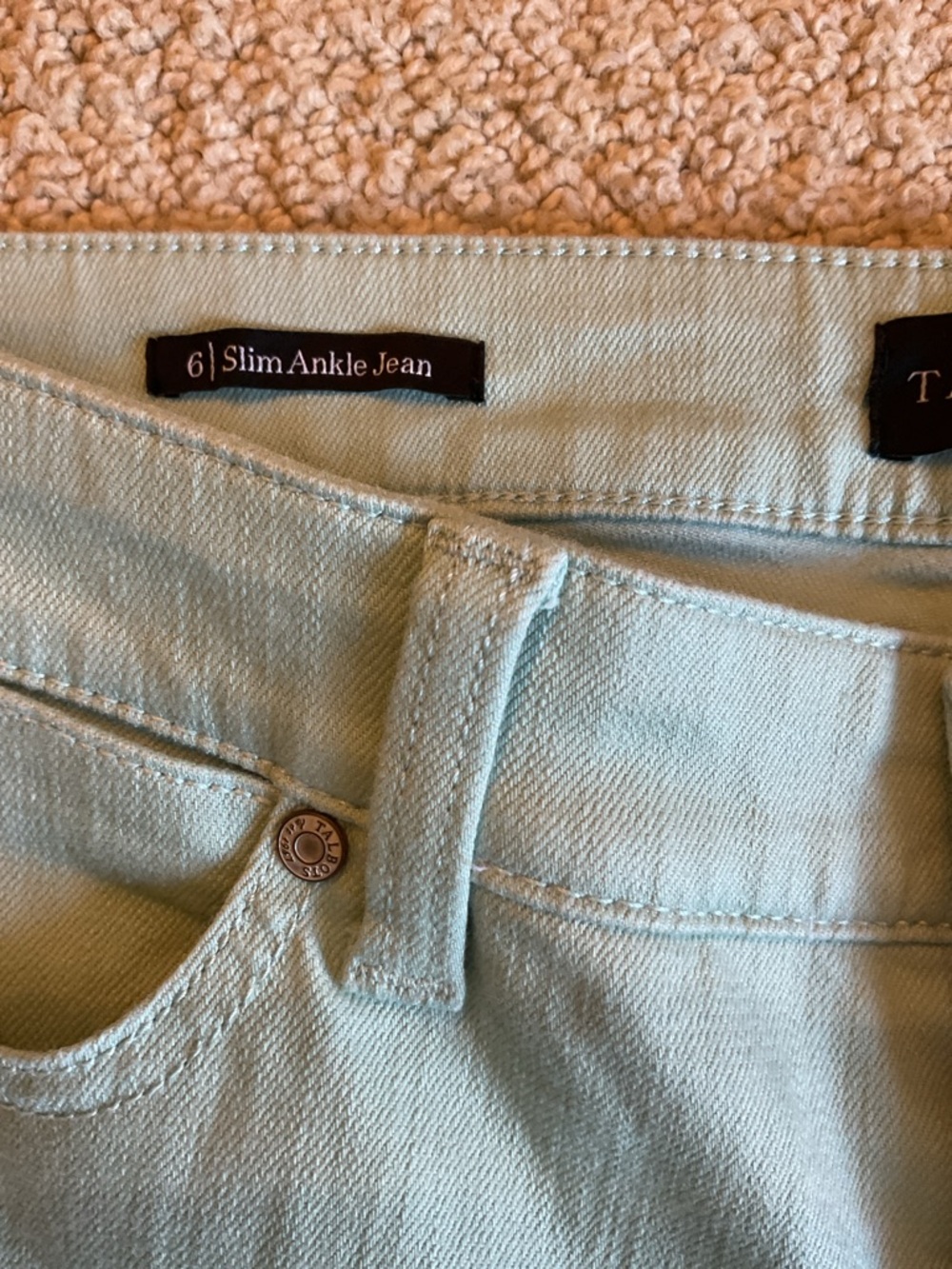 Talbots Mint Slim Ankle Jeans 2% Spandex Size 6 NWT - Picture 5 of 9